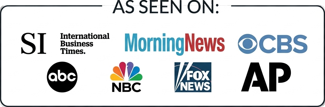 As seen on SI, International Business Times, MorningNews, CBS, abc, NBC, Fox News and AP.